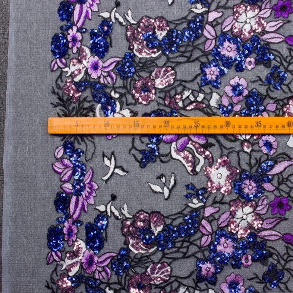 Luxury Haute Couture Fashion Colorful Floral Dress embroidery Sequins lace fabric