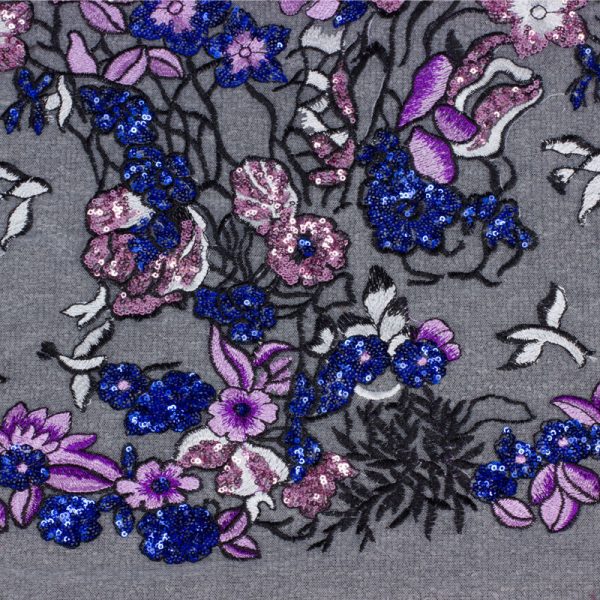Luxury Haute Couture Fashion Colorful Floral Dress embroidery Sequins lace fabric