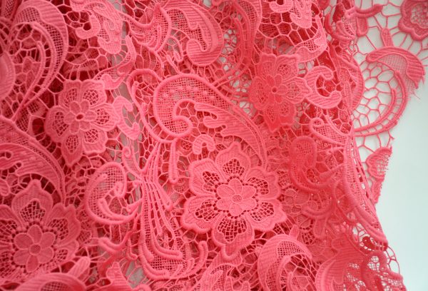 watermelon floral guipure dress lace fabric