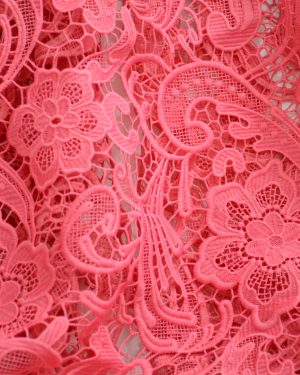 watermelon floral guipure dress lace fabric