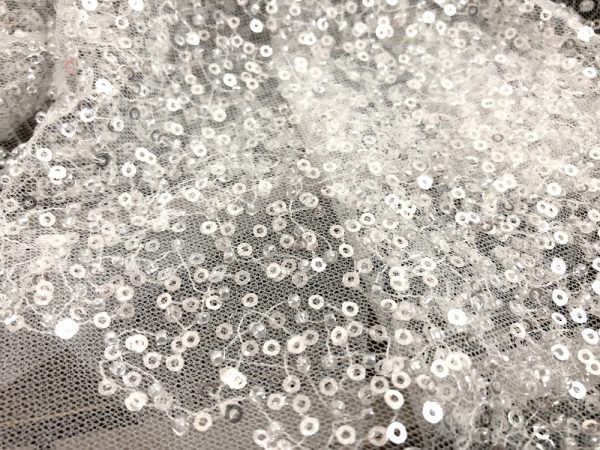 offwhite beaded Bridal wedding dress lace fabric