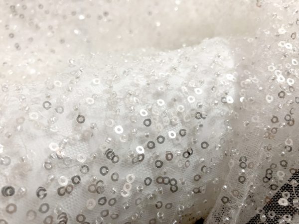 offwhite beaded Bridal wedding dress lace fabric