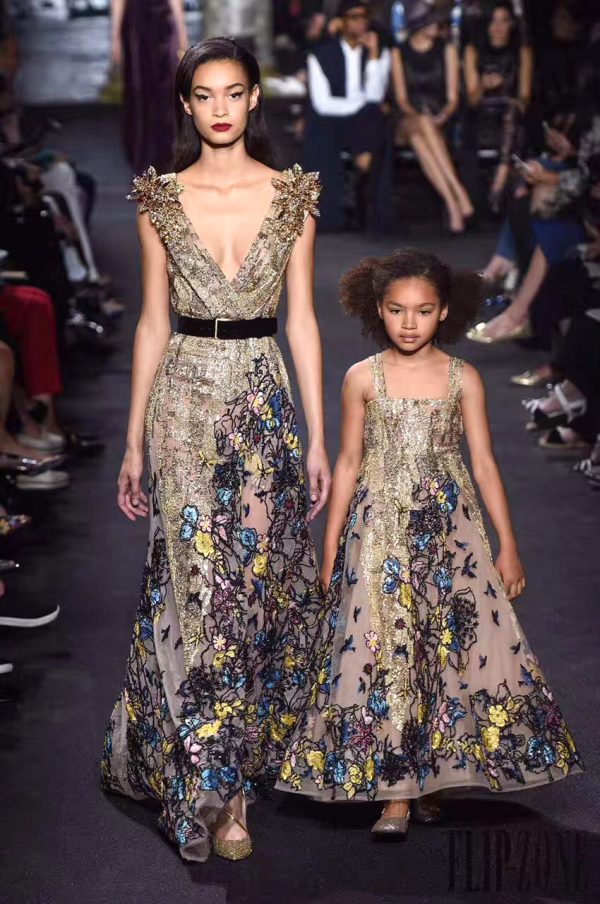 Luxury Haute Couture Fashion Colorful Floral Dress embroidery Sequins lace fabric