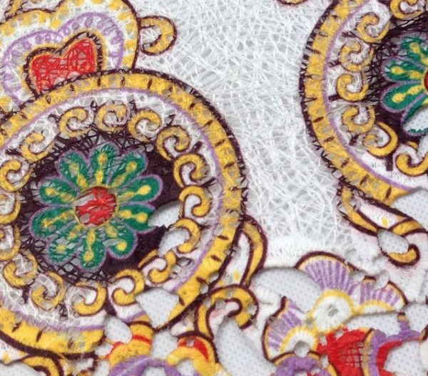 Valentino fashion show water-soluble printed designer guipure lace fabric