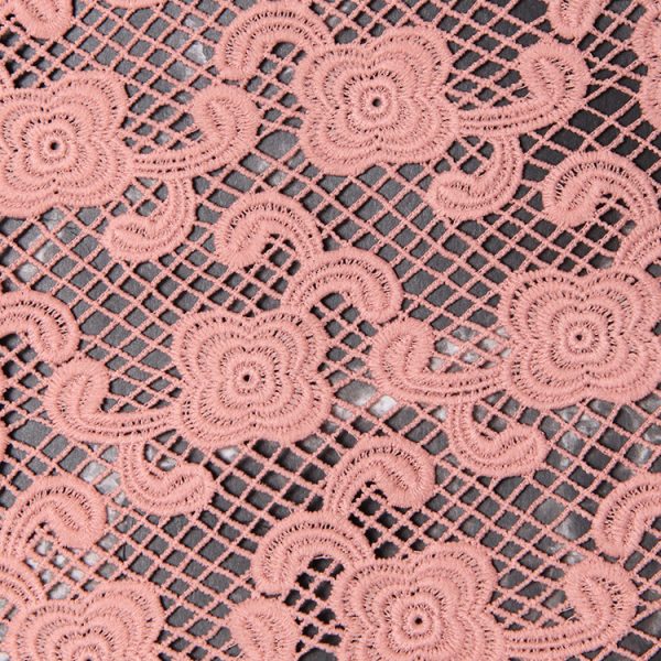 Peach water soluble dress lace fabrics