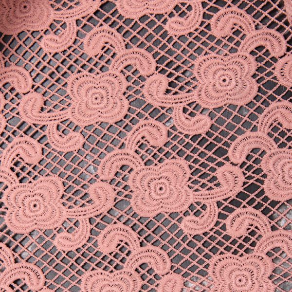 Peach water soluble dress lace fabrics