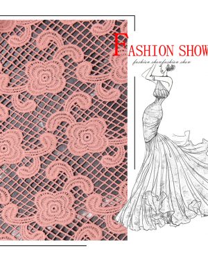Peach water soluble dress lace fabrics