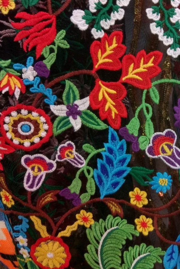 Baroque Colorful Sunflower Rainforest Embroidered Net Designer dress lace fabric
