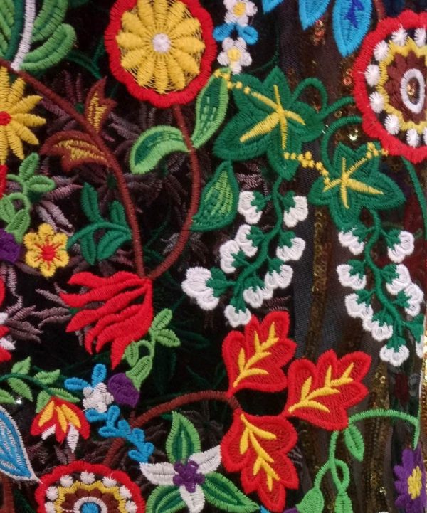 Baroque Colorful Sunflower Rainforest Embroidered Net Designer dress lace fabric