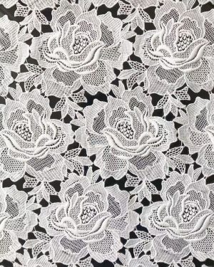 Offwhite Floral Embroidered Water Soluble Dresses Lace Fabric