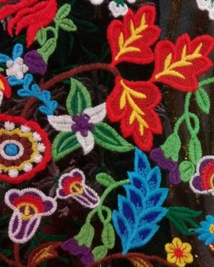 Baroque Colorful Sunflower Rainforest Embroidered Net Designer dress lace fabric