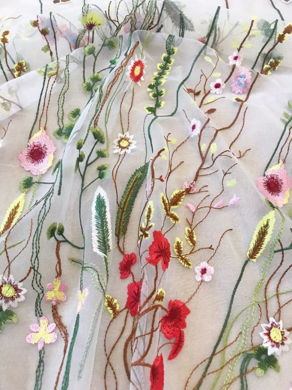 3d floral designer dress lace fabric