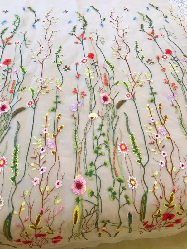 3d floral designer dress lace fabric