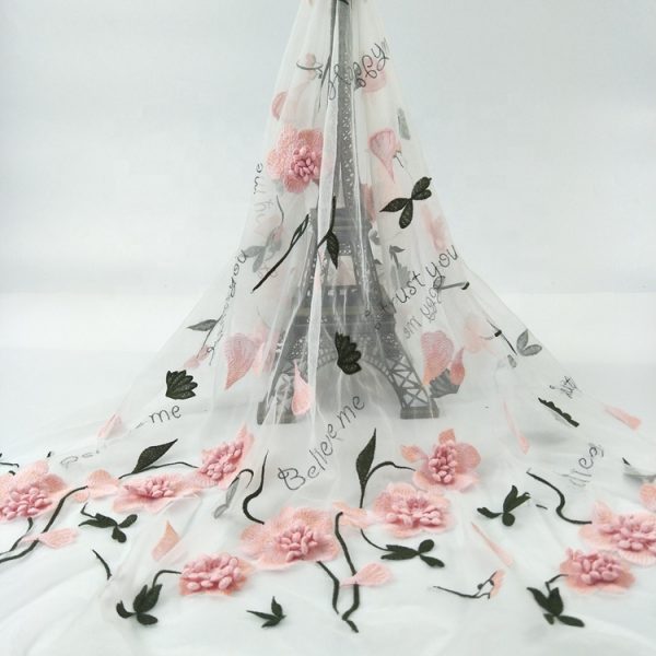 3d floral embroidery french lace fabrics