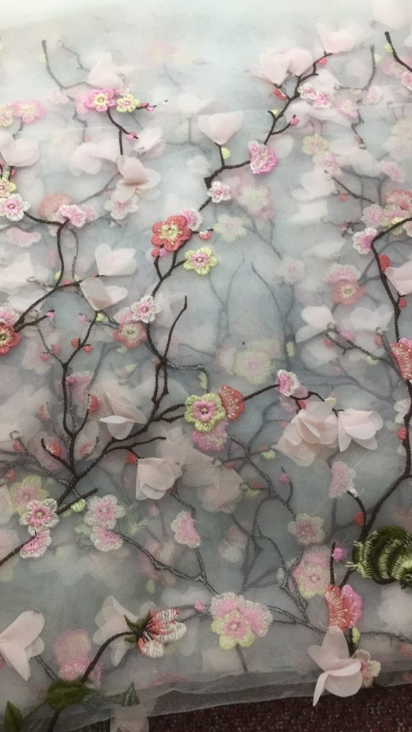 3d Floral Embroidery Mesh Lace Dress Fabric