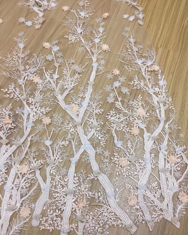 3d Floral Embroidery Haute Lace Dress Fabric