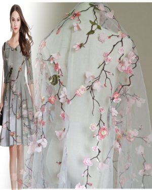 3d Floral Embroidery Mesh Lace Dress Fabric
