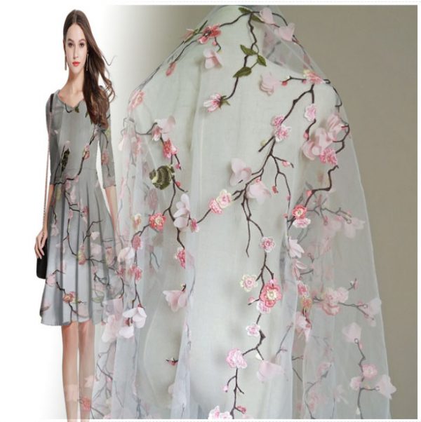 3d Floral Embroidery Mesh Lace Dress Fabric