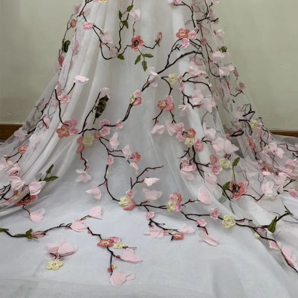 3d Floral Embroidery Mesh Lace Dress Fabric