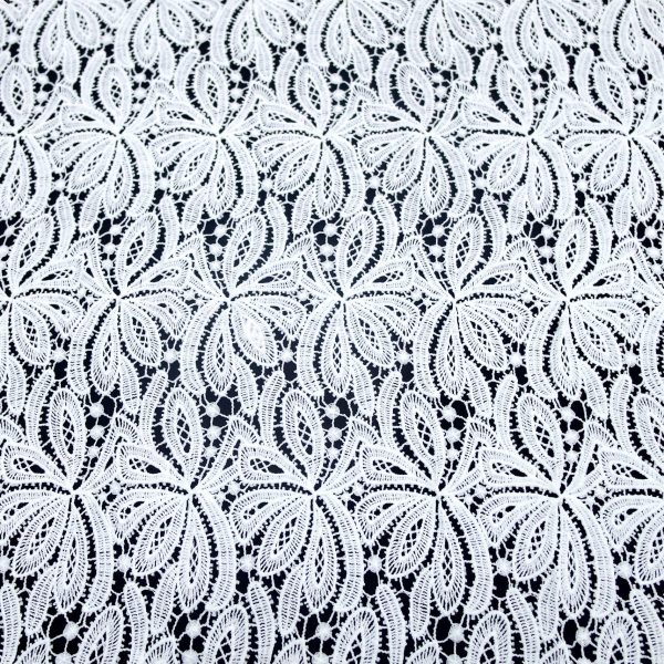 Offwhite Embroidered Water Soluble Bridal Dresses Guipure Lace Fabric