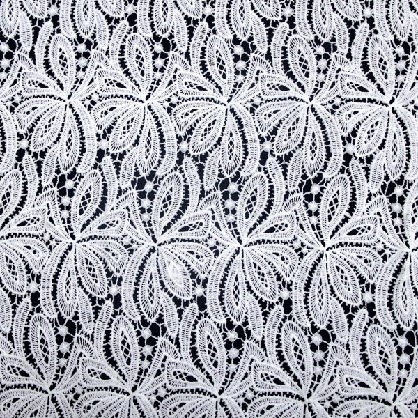 Offwhite Embroidered Water Soluble Bridal Dresses Guipure Lace Fabric
