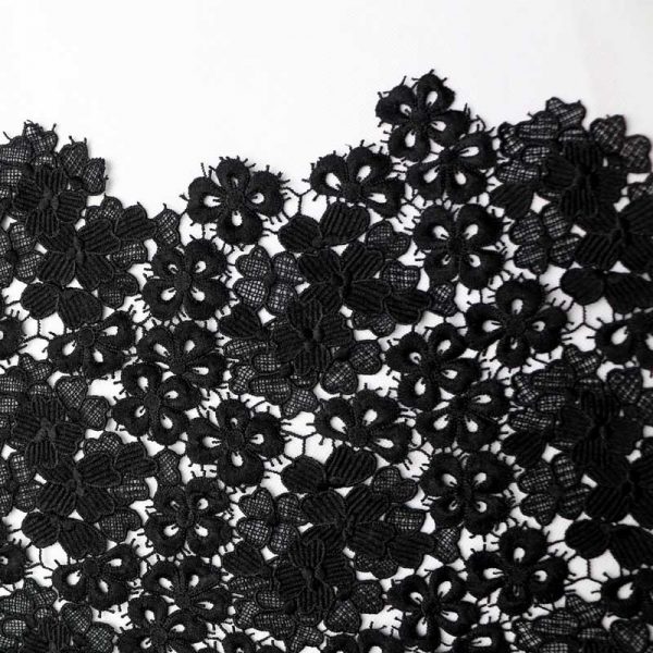 3D Sun Floral Embroidered Water Soluble Bridal Guipure Lace Fabric