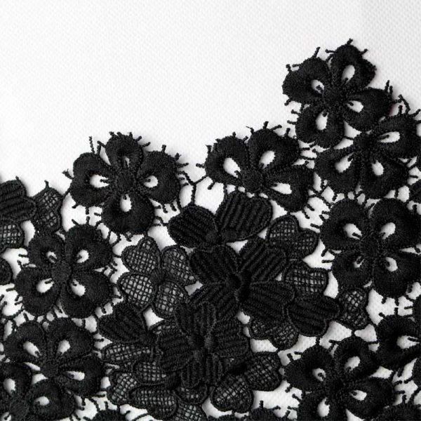 3D Sun Floral Embroidered Water Soluble Bridal Guipure Lace Fabric