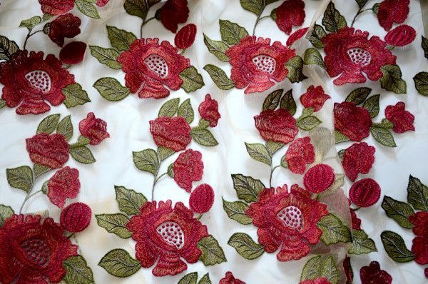 Floral Embroidery Haute Designer Lace Dress Fabric