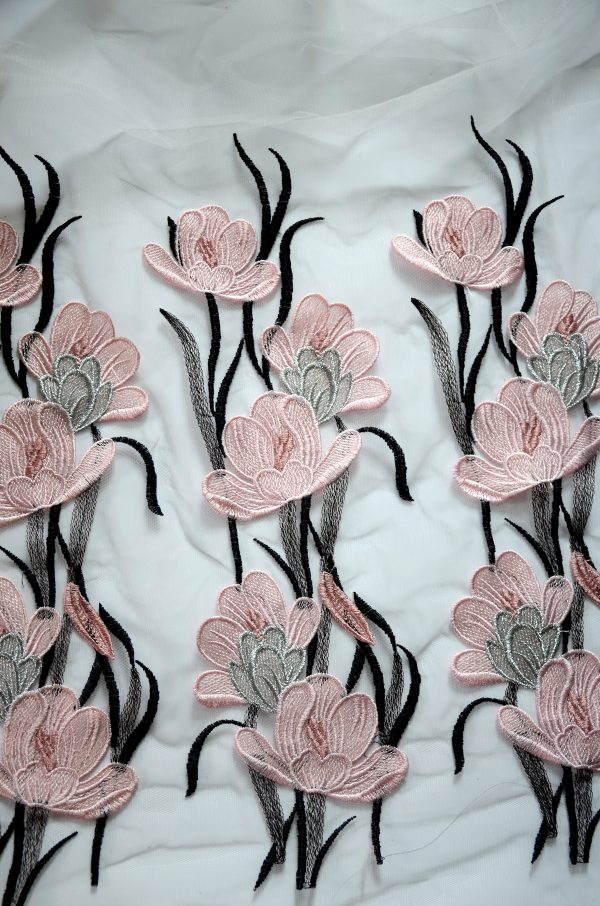 Floral Embroidery Girl Dress Lace Fabric