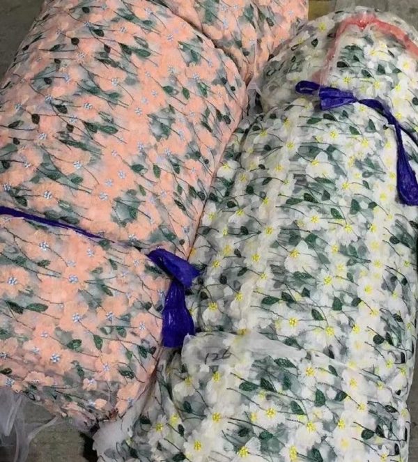 Colorful Floral Embroidery Girl Dress Lace Fabric