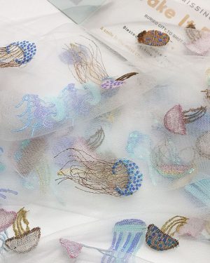Elegant Soft Embroidered fairy children's Dress Sequin Mesh Fabric