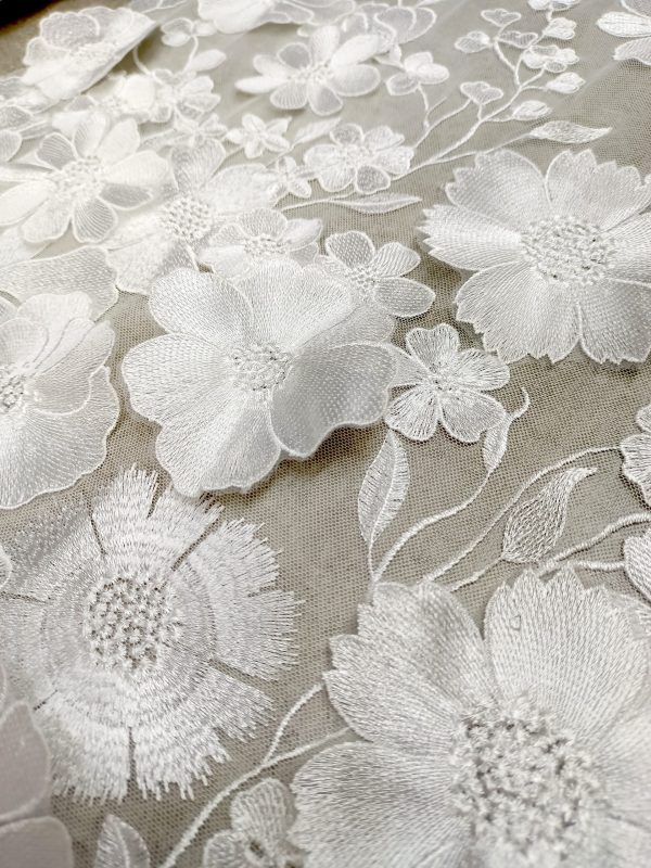 Oscar de la Renta 3D Floral embroidered Bridal Dress Fabric