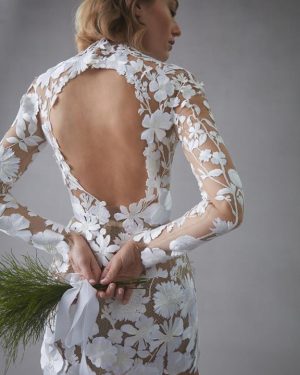 Oscar de la Renta 3D Floral embroidered Bridal Dress Fabric