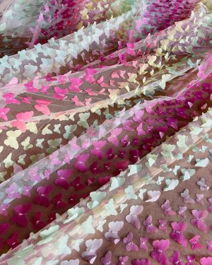 3D Colorful Butterfly Applique Lace Fabric