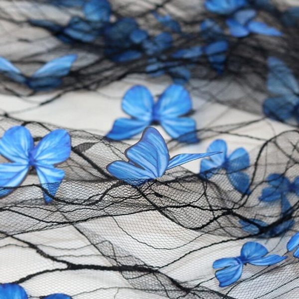 3D Butterfly Applique Lace Fabric