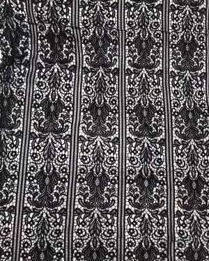 Black Floral Water soluble embroidery Fabric