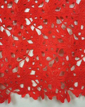 red water soluble embroidery fabric