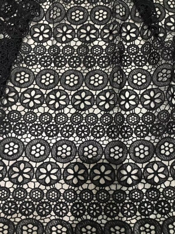 White Guipure Dress Fabric Embroidered Chemical lace Fabric