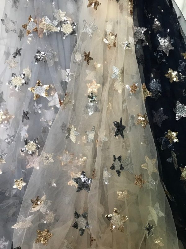Beautiful Stars Lace Fabric Sequins Fabric
