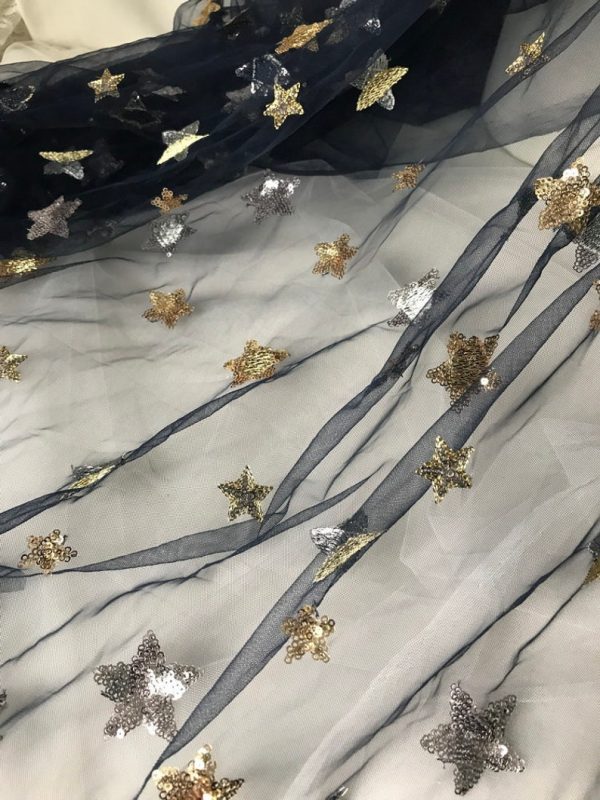 Beautiful Stars Lace Fabric Sequins Fabric