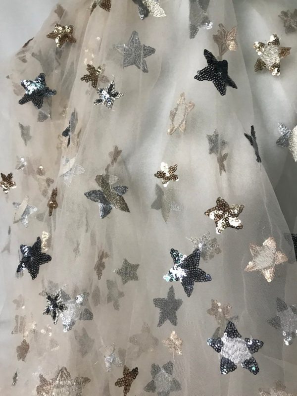 Beautiful Stars Lace Fabric Sequins Fabric