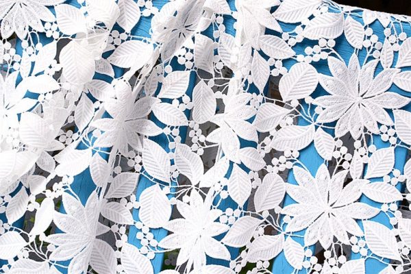 Ivory Embroidered Lace Fabric