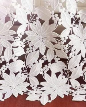 Ivory Embroidered Lace Fabric