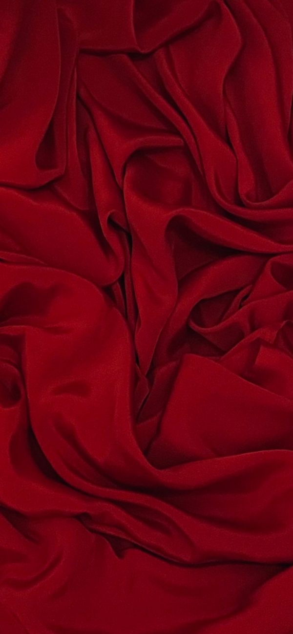 Red Crepe De Chine Fabric