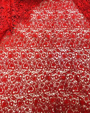red water soluble embroidery fabric