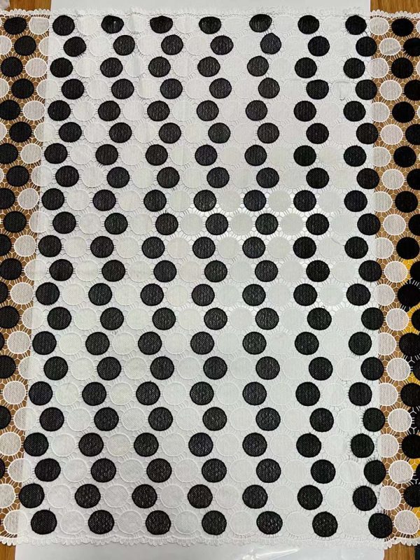 White/Black Cord Lace Fabric African embroidery Lace Fabric