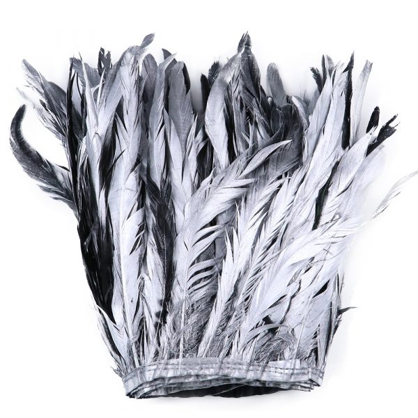 10-12" Gold/Silver Rooster Tail Feathers Trims Fringe