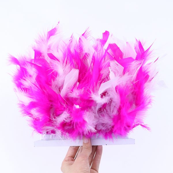 white rose Fancy Turkey feather Fringe