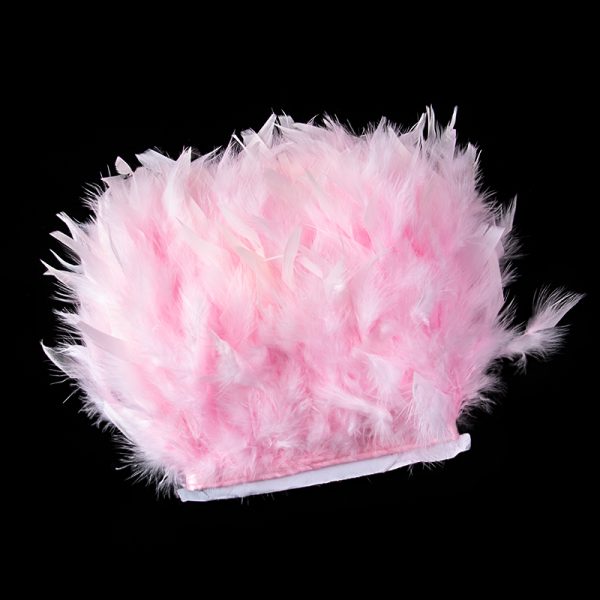light Pink Natural Turkey Feathers Trim