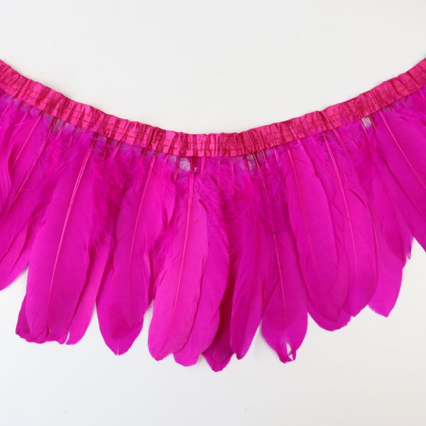 Rose Natural Goose Feather Trim Fringe